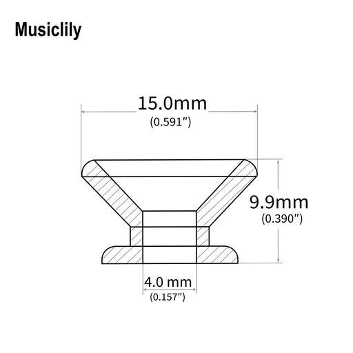 Dimensions of musiclily basic mushroom head guitar strap buttons locks end pins mx0851 2p