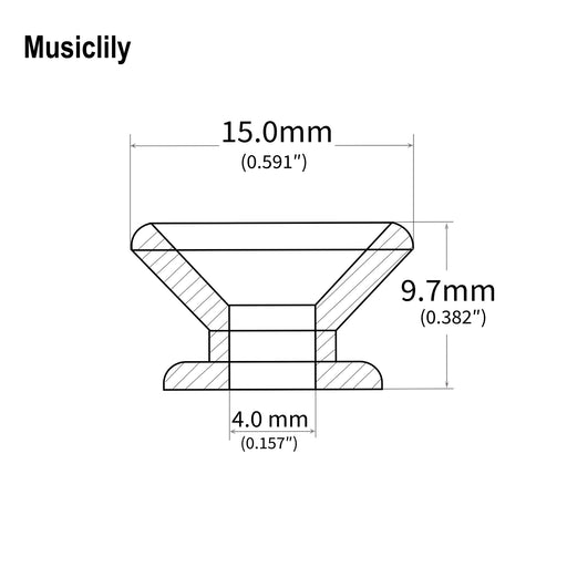 Dimensions of musiclily basic large guitar strap buttons locks end pins mx0853 2p