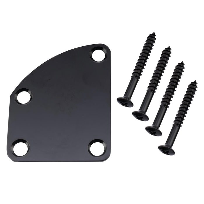 detail of musiclily basic steel 4 holes curved guitar neck plate mx0882p