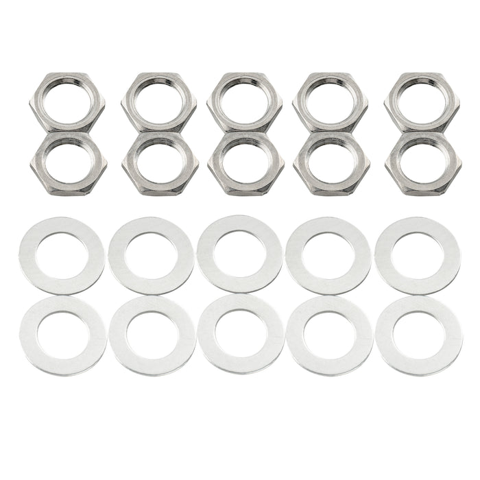 m8 pots mounting hex nuts flat washers set for metric guitar bass potentiometers mx0889 10p, 10 pcs
