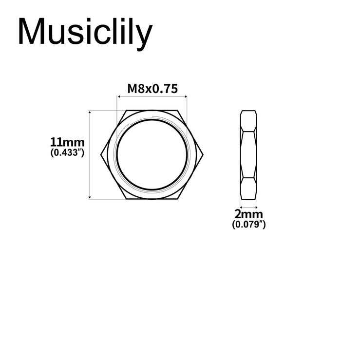 Dimensions of m8 pots mounting hex nuts flat washers set for metric guitar bass potentiometers mx0889 10p