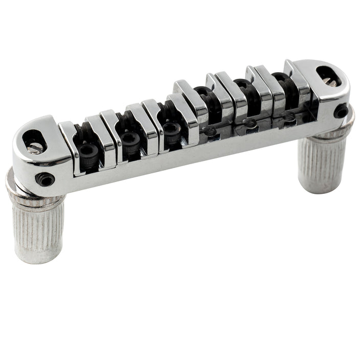 musiclily basic 51 5mm2 1 32 inch roller locking tune o matic guitar bridge tunematic saddle for lp style electric guitar mx1005p, chrome
