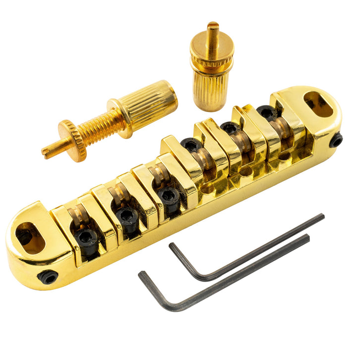 Puente de guitarra Musiclily Basic Tune-o-matic con bloqueo de rodillos de 51,5 mm (2-1/32 pulgadas) y selleta Tunematic para guitarra eléctrica estilo LP