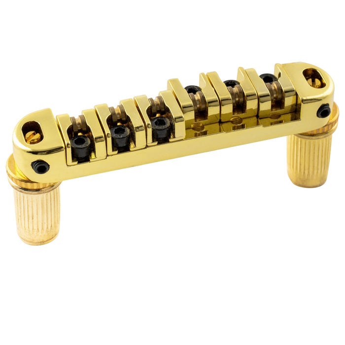 musiclily basic 51 5mm2 1 32 inch roller locking tune o matic guitar bridge tunematic saddle for lp style electric guitar mx1005p, gold