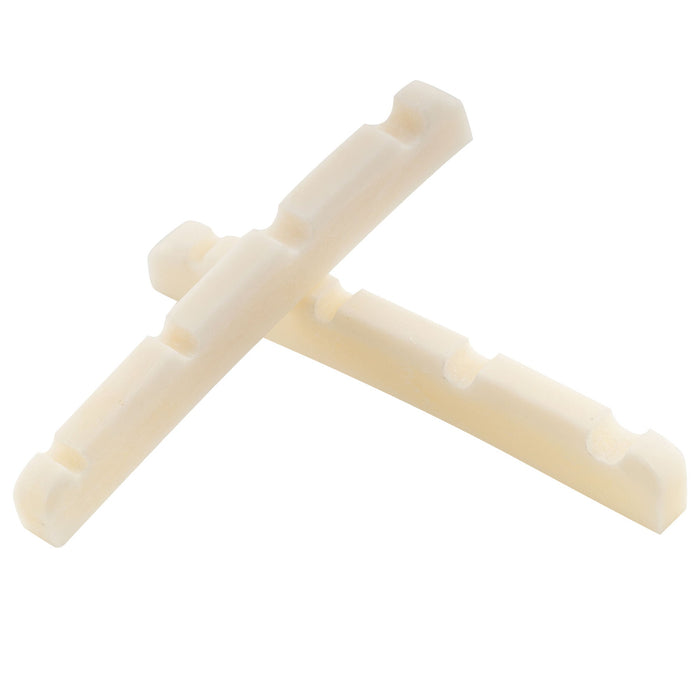 detail of musiclily pro slotted bone j bass nut with curved bottom for 4 string jazz bass 39 5x3 2x4 8mm mx1030 2