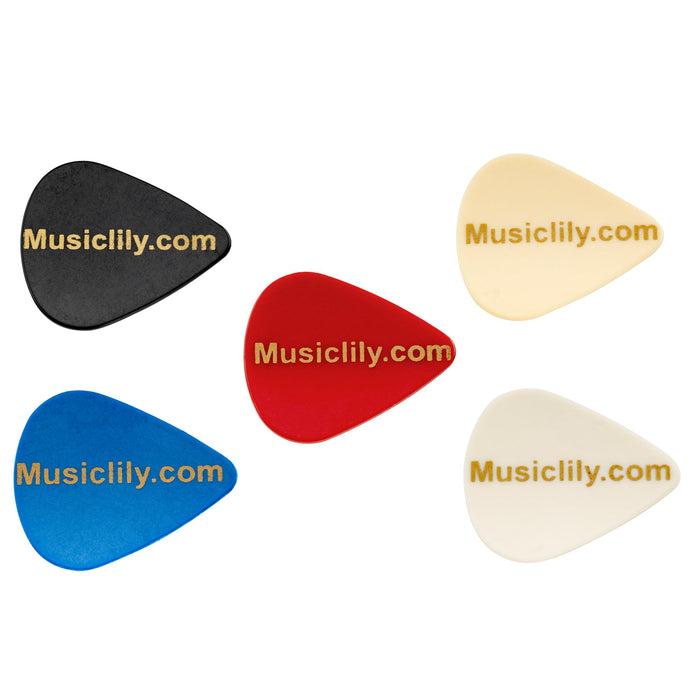 Part of musiclily basic 1mm abs plastic guitar bass picks mixed color randomly set of 5