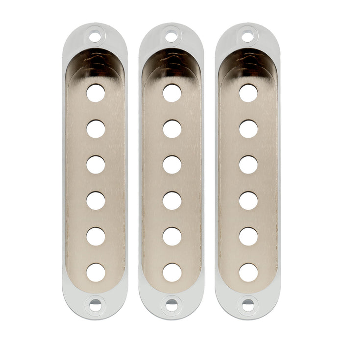detail of musiclily basic 52mm plastic strat style guitar single coil pickup covers set mx1079cr 3