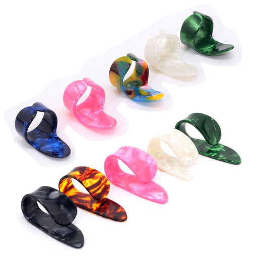 musiclily pearl plastic guitar bass thumb finger picks set random colorpack of 5