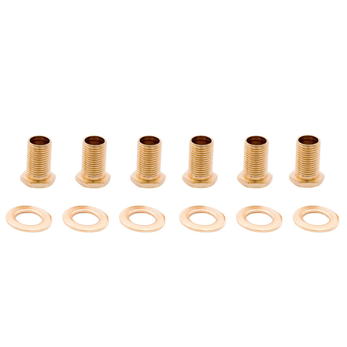 Musiclily Pro 10mm Staffa Standard e Set di 14mm Anelli Spessore per Chitarra Elettrica Moderna Accordatori Tuner a Tenuta Integrale, Set di 6