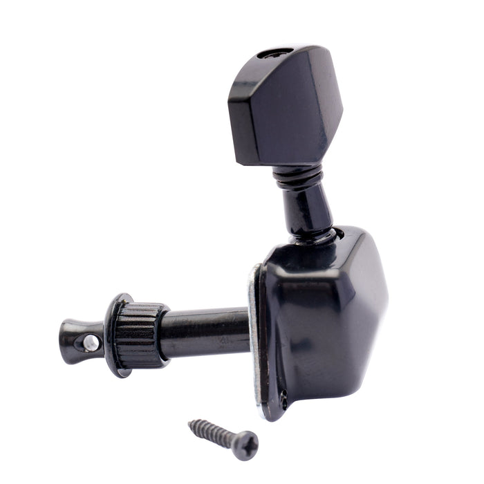 Usage show of musiclily pro 8mm bushing for electric guitar semiclosed tuners tuning pegs machine heads mx1137 6p