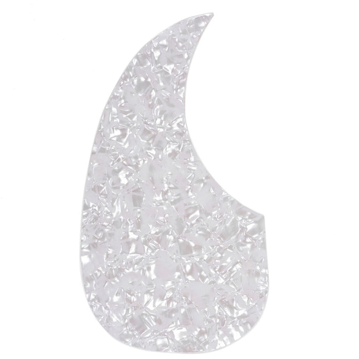 musiclily pro left handed self adhesive teardrop acoustic guitar pickguard for martin d28 style guitar mx1146bk, white pearl