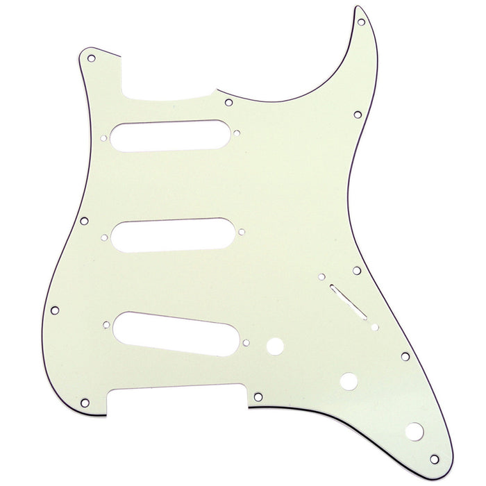 musiclily pro sss 11 hole strat guitar pickguard for fender usa mexican made standard strat modern style 1 3 4 ply mx0111, mint ivory color