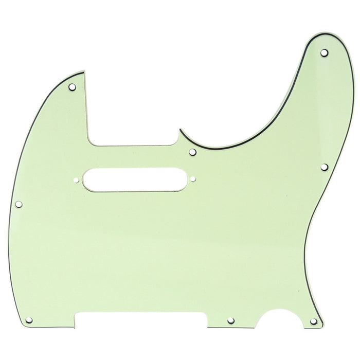 musiclily pro 8 hole tele guitar pickguard for usa mexican made fender standard telecaster modern style 1 3 4 ply mx0220p, mint green