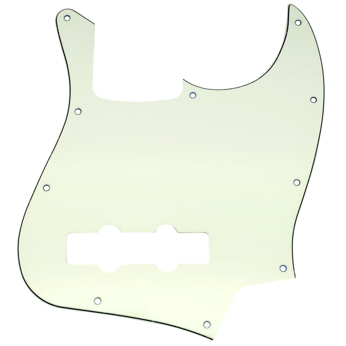 musiclily pro 10 hole j bass pickguard for fender american mexican made standard jazz bass 1 3 4 ply mx0400p, mint ivory color