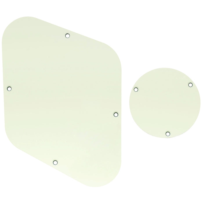 musiclily pro lp backplate and switch cover set compatible with usa lp style 1 3 4 ply mx0472p, mint ivory color