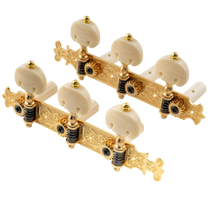 musiclily pro 3 3 bouchet style classical guitar tuning keys machine heads tuners set mx1168p, gold
