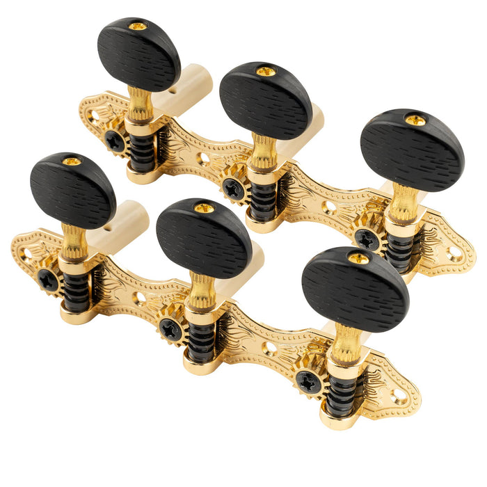 musiclily pro 3 3 baker style classical guitar tuning keys machine heads tuners set mx1169p, gold