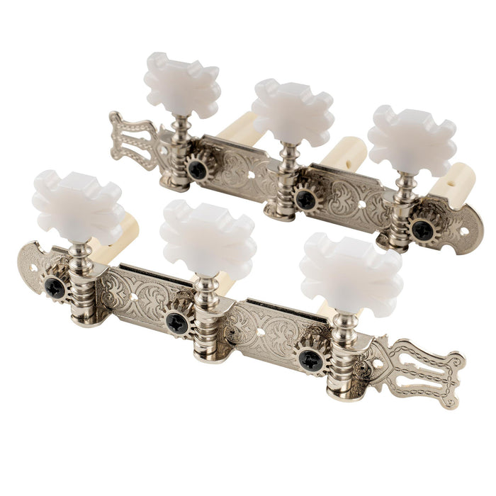 musiclily pro 3 3 lyra classical guitar tuners tuning machines heads pegs keys mx1170p, nickel