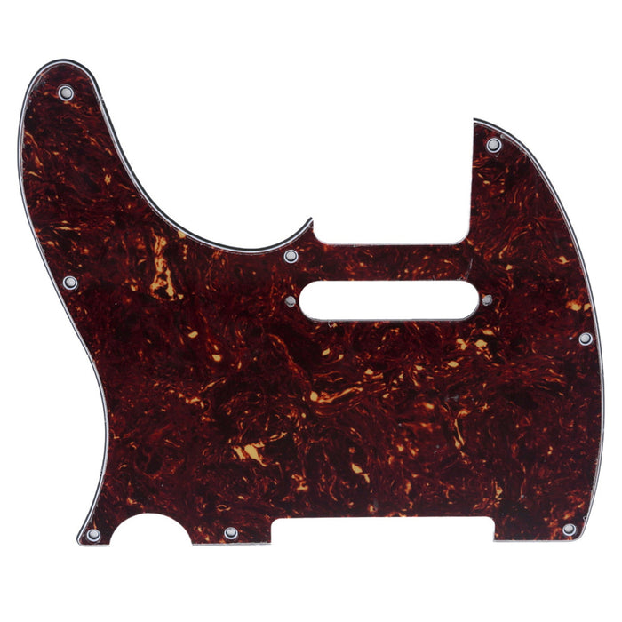 musiclily pro left handed 8 hole guitar tele pickguard for american mexican made fender telecaster standard modern style mx1177p, tortoise shell