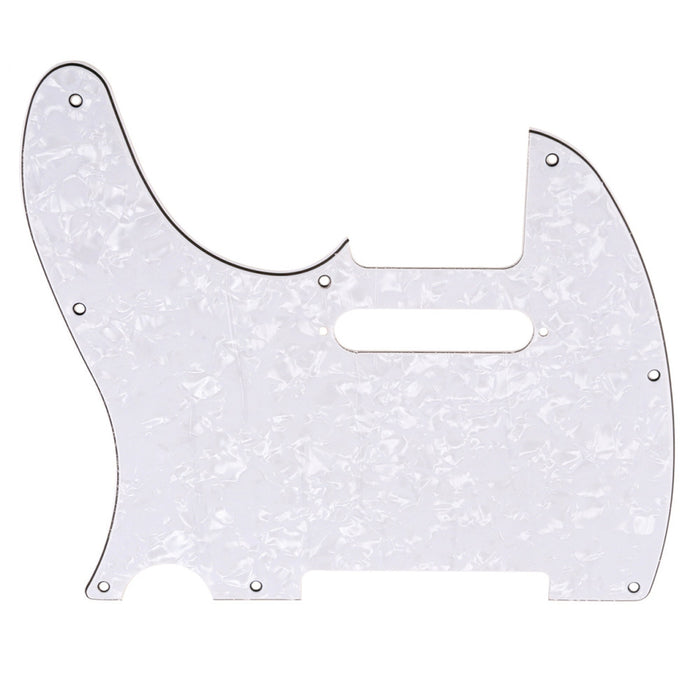 musiclily pro left handed 8 hole guitar tele pickguard for american mexican made fender telecaster standard modern style mx1177p, white pearl
