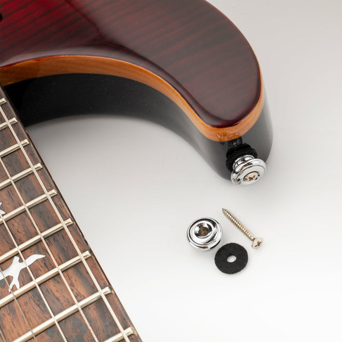 Usage show of musiclily pro metal guitar strap buttons end pins for electric guitar mx1284cr 4