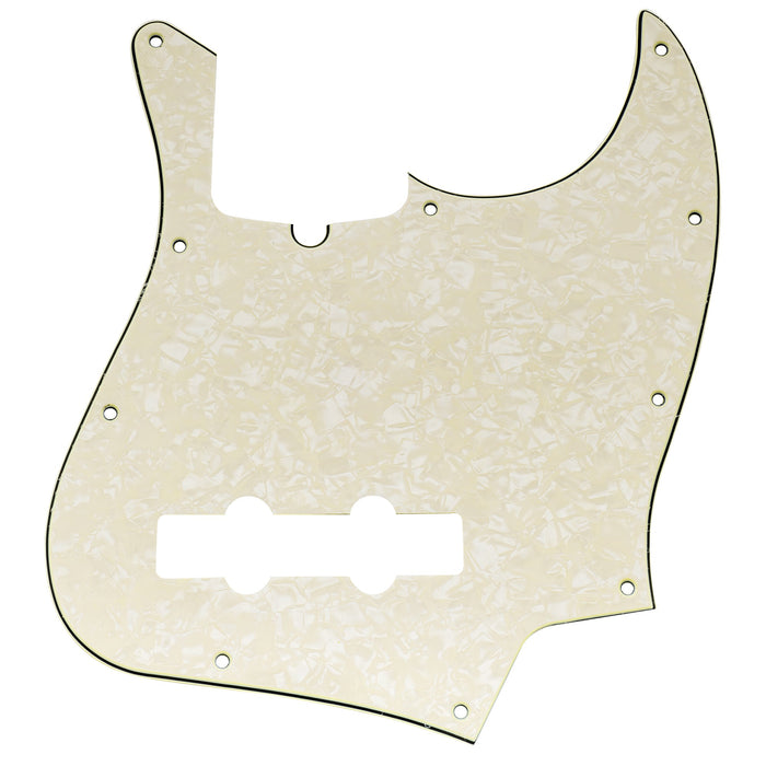 musiclily pro 10 hole modern style j bass pickguard for 4 string american jazz bass 1 3 4 ply mx1302p, aged white pearl