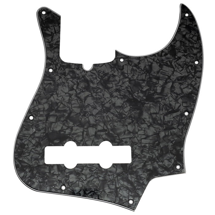 musiclily pro 10 hole modern style j bass pickguard for 4 string american jazz bass 1 3 4 ply mx1302p, black pearl