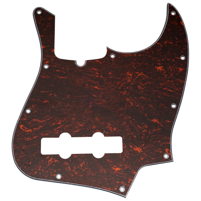 musiclily pro 10 hole modern style j bass pickguard for 4 string american jazz bass 1 3 4 ply mx1302p, red tortoise