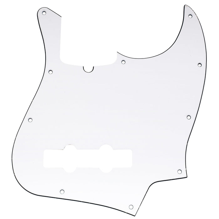 musiclily pro 10 hole modern style j bass pickguard for 4 string american jazz bass 1 3 4 ply mx1302p, white