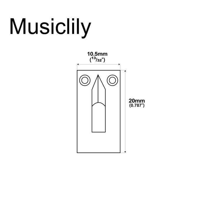 Dimensions of musiclily pro 10 5mm modern style guitar bridge saddle set for strat or tele style mx1306cr 6