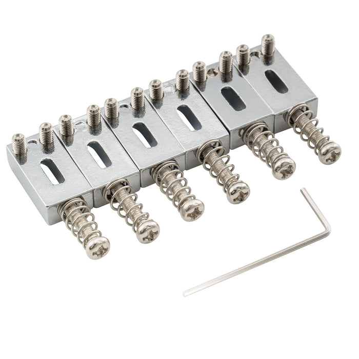 Part of musiclily pro 10 5mm modern style guitar bridge saddle set for strat or tele style mx1306cr 6