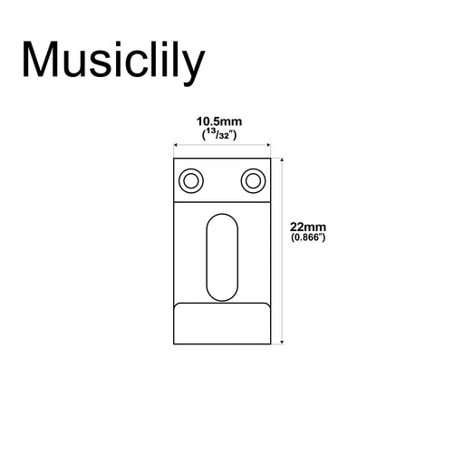 Dimensions of musiclily pro 10 5mm vintage style steel bent saddles guitar bridge saddle for strat style electric guitar mx1309cr 6