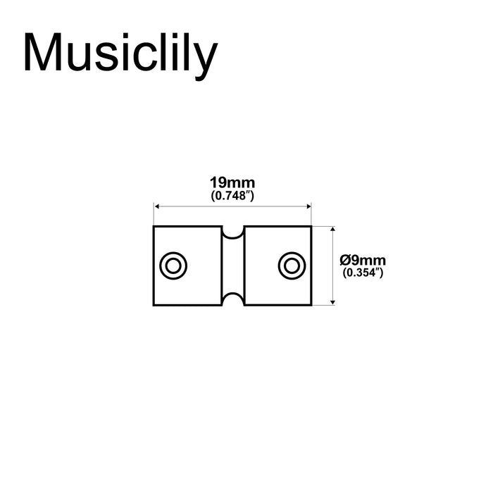 Dimensions of musiclily pro 19mm brass bass bridge saddle set for 4 string precision jazz bass mx1312cr 4