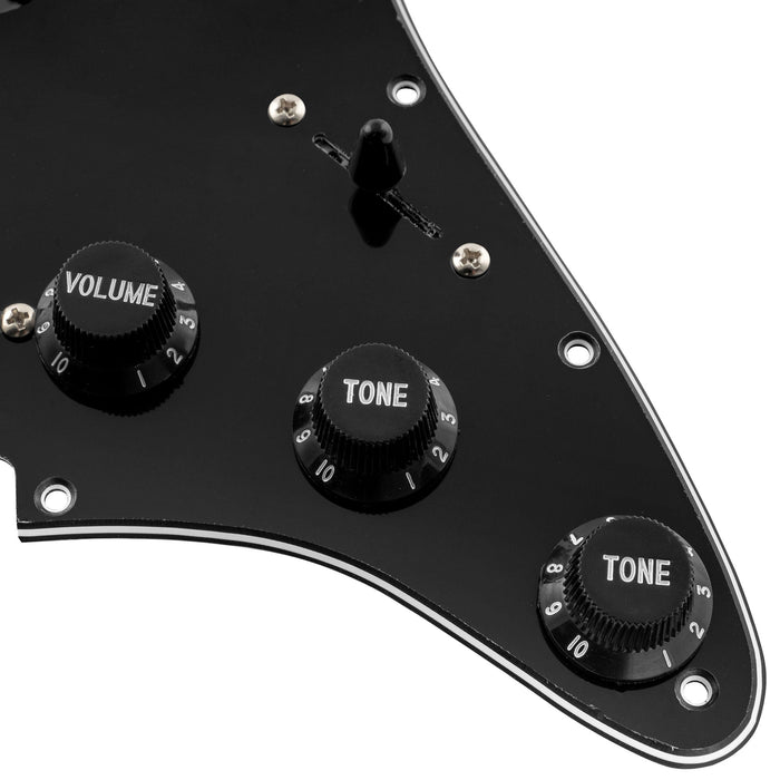 musiclily basic pre wired loaded standard st sss pickguard with alnico 5 magnet single coil pickups set for strat style electric guitar mx1319bk details
