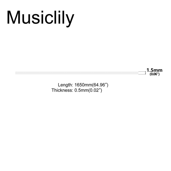 Dimensions of musiclily basic 1650x1 5x0 5mm plastic binding for acoustic classical guitar mx1325p