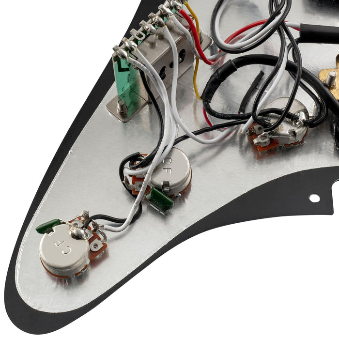 musiclily basic pre wired loaded standard st hss pickguard with alnico 5 magnet pickups set for strat style electric guitar mx1330bk detailed image
