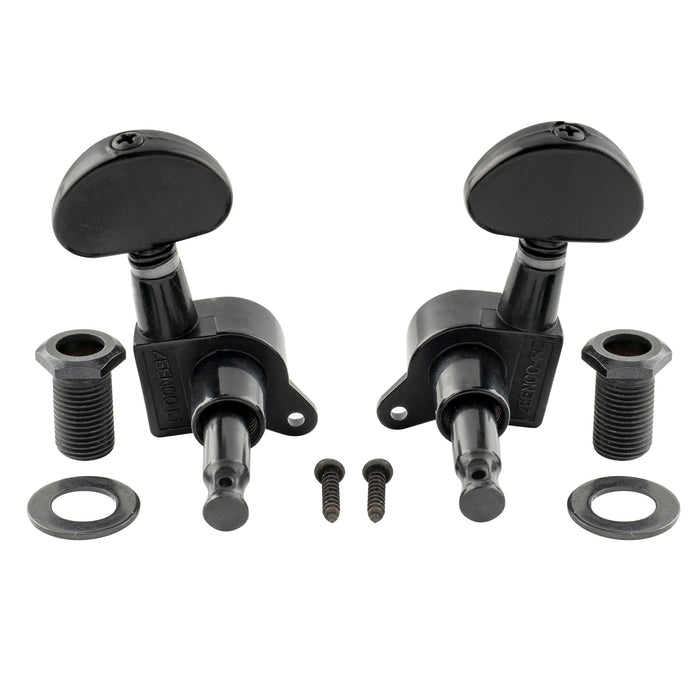 detail of musiclily pro 3r3l 15 1 ratio full sealed machine heads tuners tuning pegs keys with half moon button 45 degree screw for acoustic electric guitar mx1343bk 3mx1344bk 3