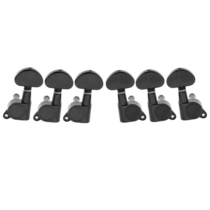 musiclily pro 3r3l 15 1 ratio full sealed machine heads tuners tuning pegs keys with half moon button 45 degree screw for acoustic electric guitar mx1343bk 3mx1344bk 3