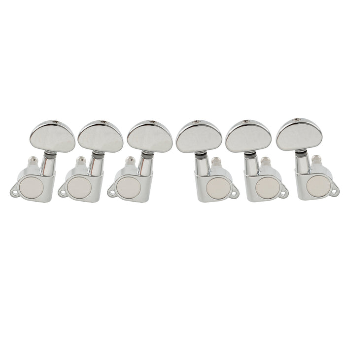 musiclily pro 3r3l 15 1 ratio full sealed machine heads tuners tuning pegs keys with half moon button 45 degree screw for acoustic electric guitar mx1343bk 3mx1344bk 3, chrome