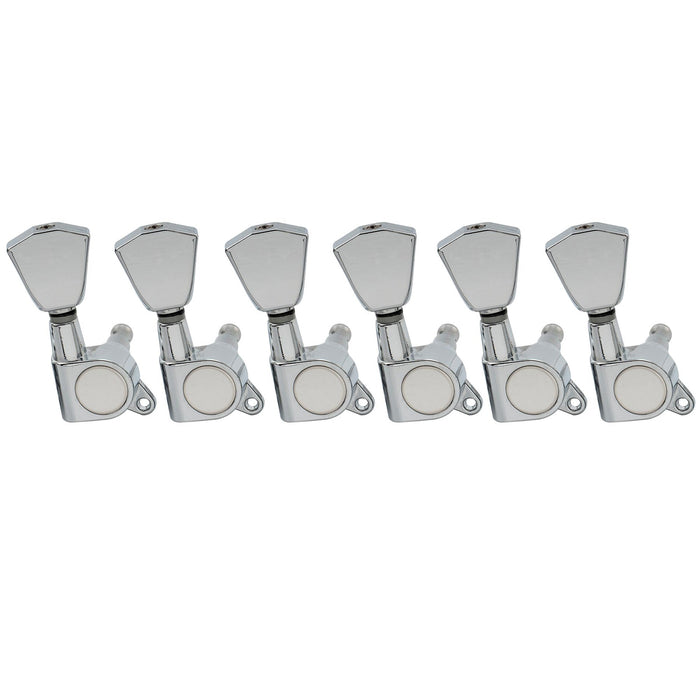 musiclily pro 6 in line guitar sealed tuners tuning keys pegs machine heads set for fender strat tele style guitar keystone button mx1346bk 6, chrome