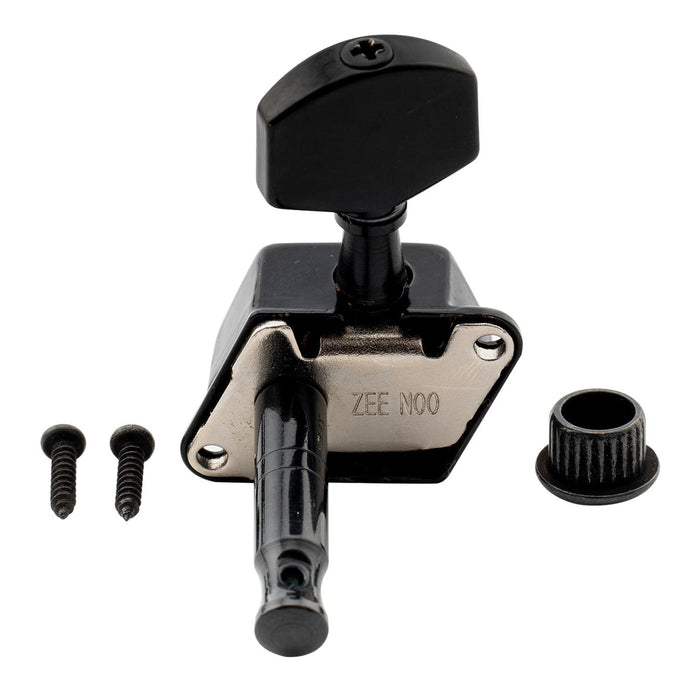 detail of musiclily pro 6 in line guitar semi closed tuners machine heads tuning pegs keys set for electric guitar mx1353 6p