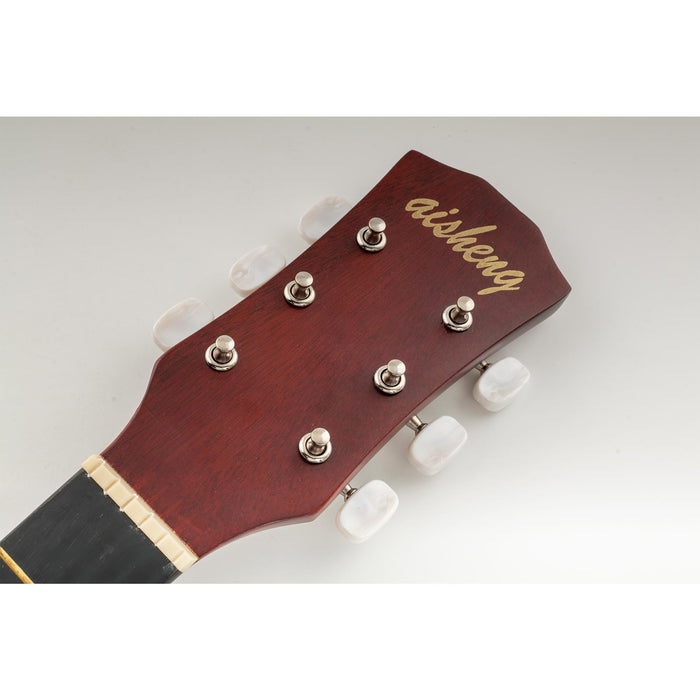 Application of musiclily pro 3 on a plate acoustic guitar tuners machine heads tuning keys pegs set nickel with white button