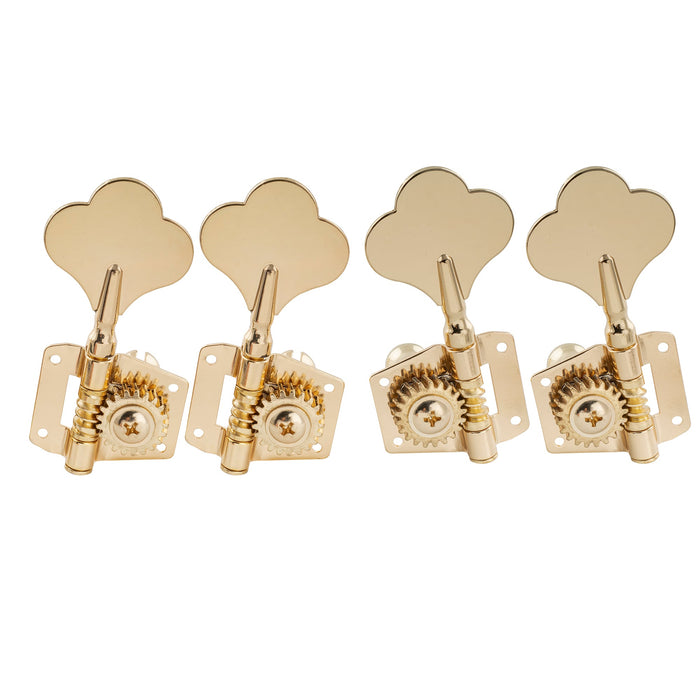 musiclily pro 2r2l 19 1 ratio open gear electric bass machine heads tuners tuning keys pegs for ibanez style mx1359 2mx1360 2p, gold