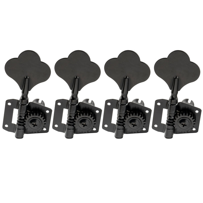 musiclily pro 4 in line open gear machine heads for precision jazz bass tuners electric bass tuning keys pegs mx1360 4p, black