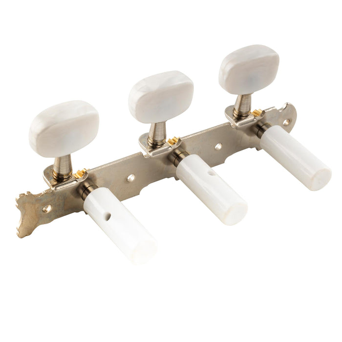 detail of musiclily pro 3 on a plate classical guitar machine heads tuning pegs keys tuners set oval button nickel