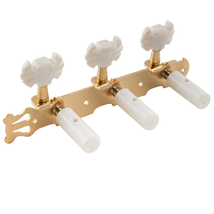 detail of musiclily pro 3 on a plate lyra style classical guitar machine heads butterfly button tuning pegs keys tuners set mx1365p