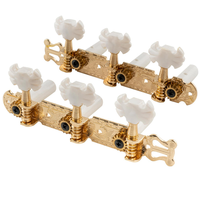 musiclily pro 3 on a plate lyra style classical guitar machine heads butterfly button tuning pegs keys tuners set mx1365p