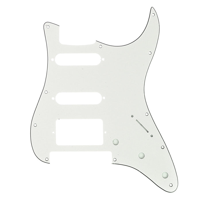 musiclily pro 11 hole modern style strat hss guitar pickguard for american mexican fender strat floyd rose bridge cut 3ply 4ply mx1380p, aged white