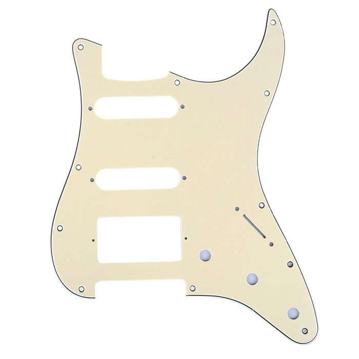 musiclily pro 11 hole modern style strat hss guitar pickguard for american mexican fender strat floyd rose bridge cut 3ply 4ply mx1380p cream