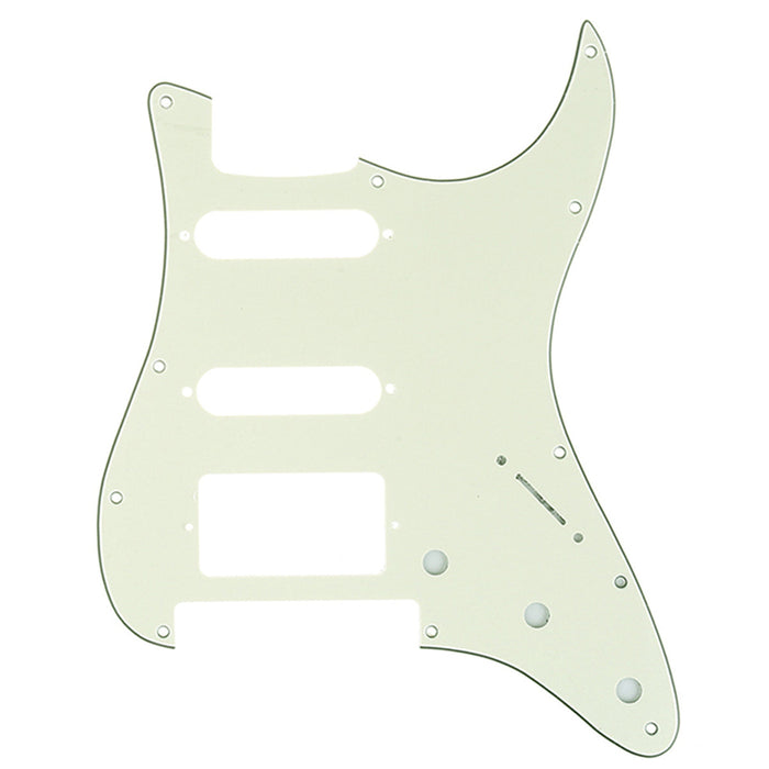 musiclily pro 11 hole modern style strat hss guitar pickguard for american mexican fender strat floyd rose bridge cut 3ply 4ply mx1380p, mint ivory color